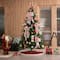 Glitzhome® 48" Red & Black Plaid Reversible Sherpa/Flannel Christmas Tree Skirt